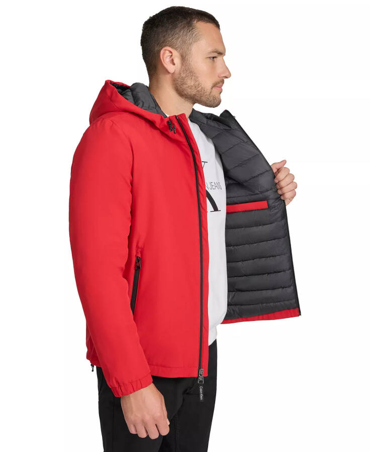 Men's Infinite Stretch Water-Resistant Hooded Jacket True Red - 4