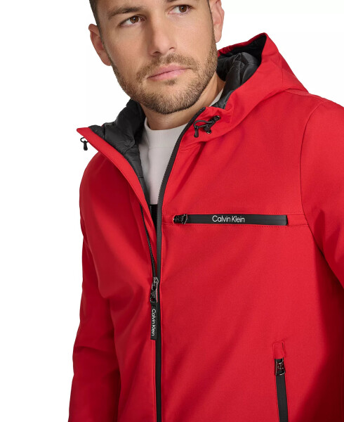 Men's Infinite Stretch Water-Resistant Hooded Jacket True Red - 5