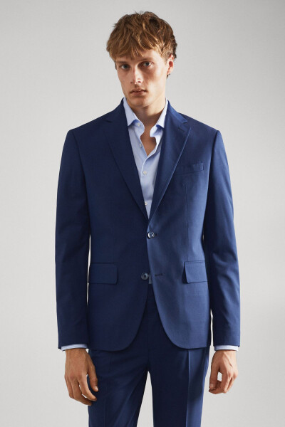 Men's Ink Blue Blazer - MANGO MAN (1)