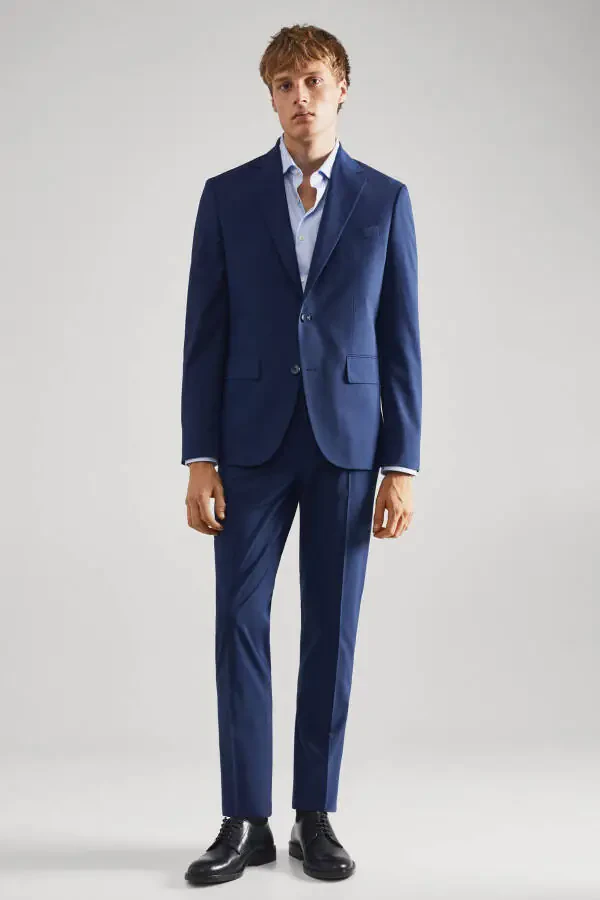 Men's Ink Blue Trousers - 1