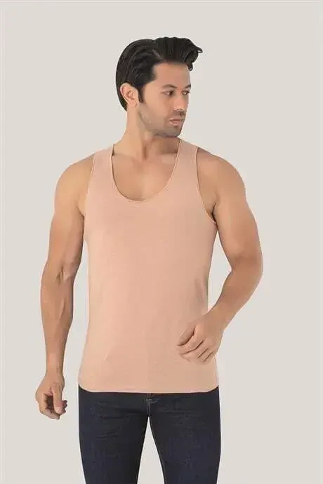Men's Invisible Nude Tank Top 100% Cotton - 3