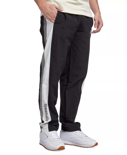 Men's Ivy League Regular-Fit Colorblocked Crinkled Track Pants Black/gray/white - 1