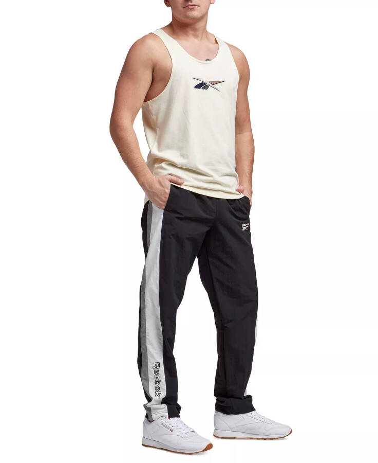 Men's Ivy League Regular-Fit Colorblocked Crinkled Track Pants Black/gray/white - 3