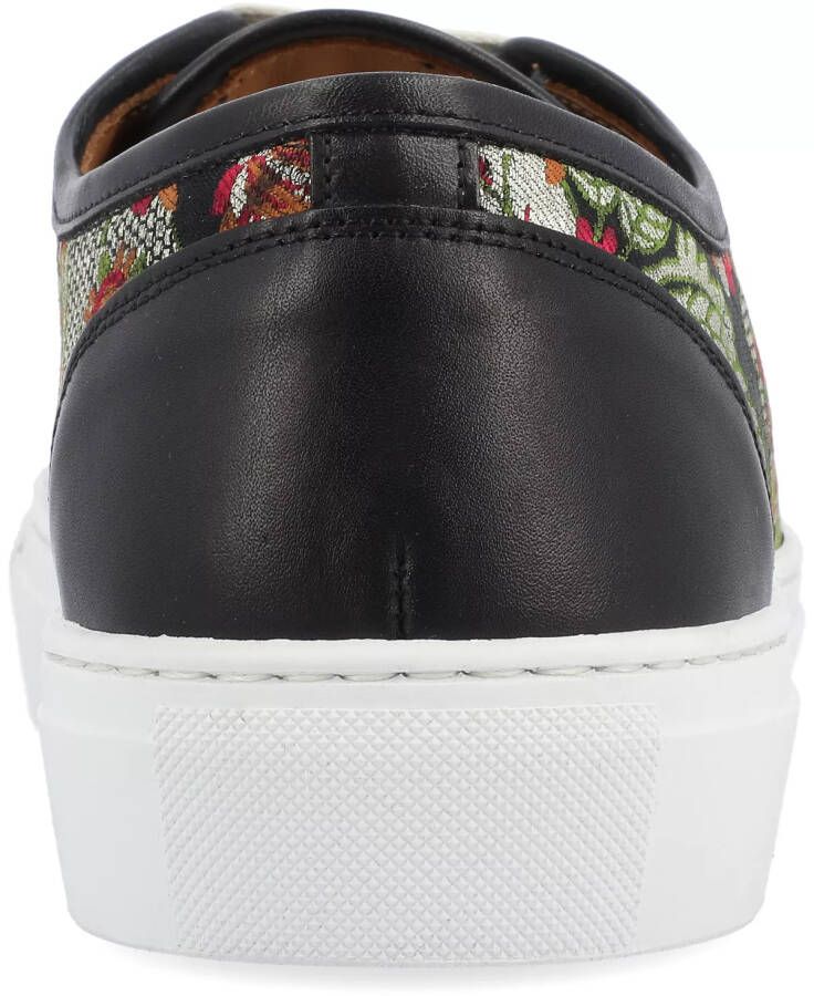 Men's Jack Handcrafted Leather and Floral Jacquard Low Top Casual Lace-up Sneakers Victoria - 3