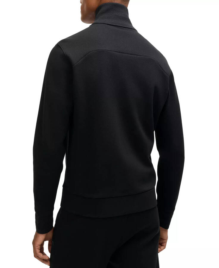 Men's Jacquard Collar Sweatshirt Black - 3