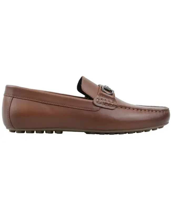 Men's Jasonn Leather Slip-On Bit Driving Loafers, Exclusively at Modazone - Cognac - 2