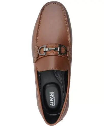 Men's Jasonn Leather Slip-On Bit Driving Loafers, Exclusively at Modazone - Cognac - 4