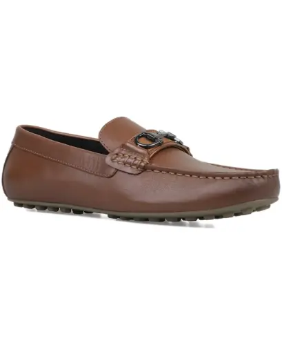 Men's Jasonn Leather Slip-On Bit Driving Loafers, Exclusively at Modazone - Cognac - 2