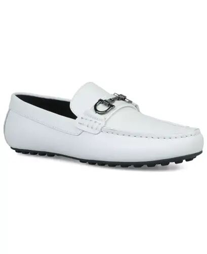 Men's Jasonn Leather Slip-On Bit Driving Loafers - White - 1