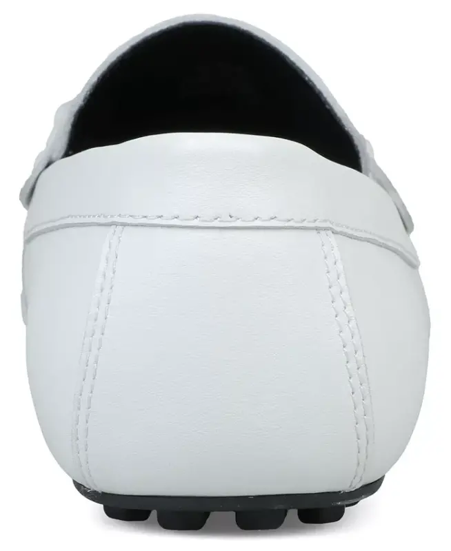 Men's Jasonn Leather Slip-On Bit Driving Loafers - White - 3