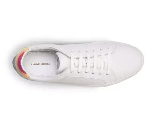 Men's Jay Casual Low Top Fashion Sneaker-White/rainbow - BLAKE MCKAY (1)