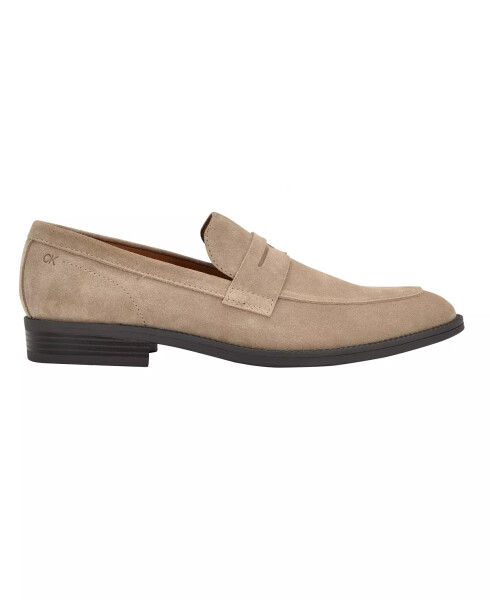 Men's Jay Pointy Toe Slip-On Dress Loafers Taupe Suede - 2