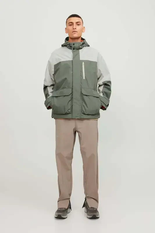 Men's Jcohıke Water Resistant Hooded Softshell Seasonal Jacket 12253569 Khaki-Khaki - 2