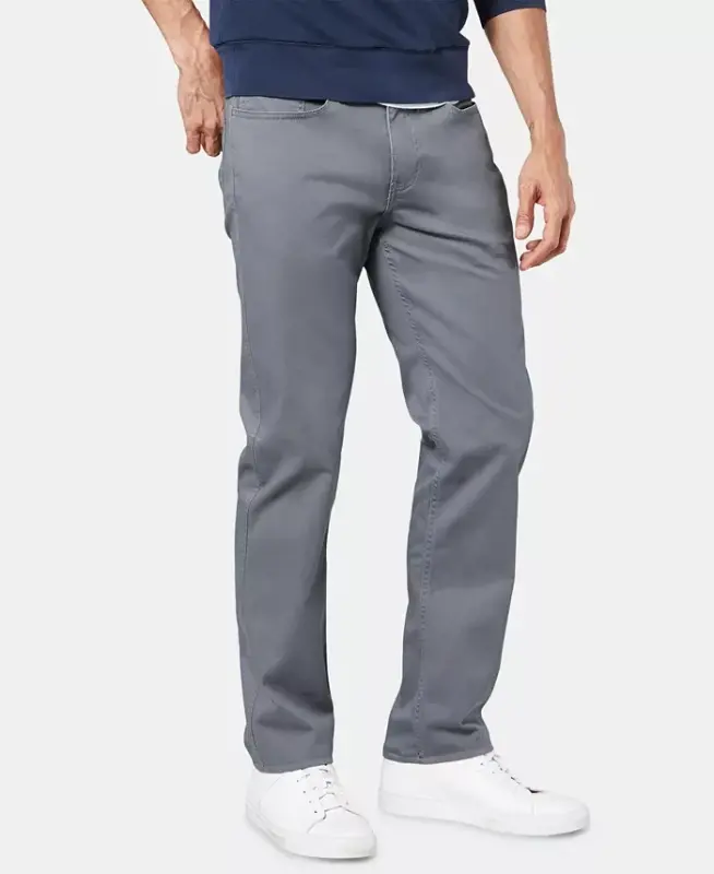 Men's Jean Cut Straight-Fit All Seasons Tech Khaki Pants-Burma Grey - 4