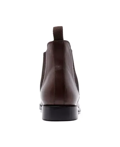 Men's Jefferson Chelsea Leather Pull Up Boots-Chocolate Brown - 5