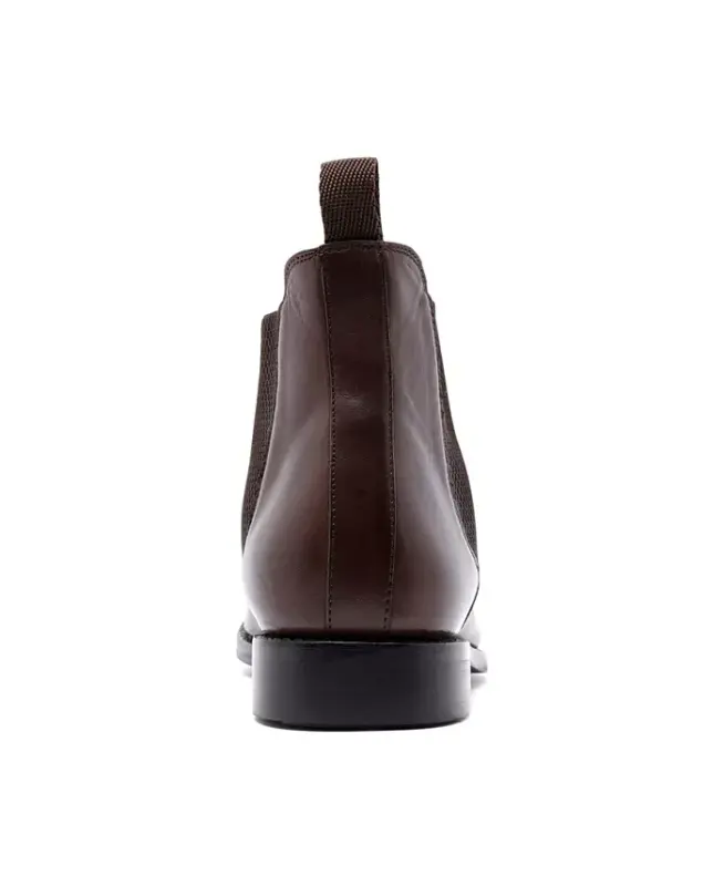 Men's Jefferson Chelsea Leather Pull Up Boots-Chocolate Brown - 5