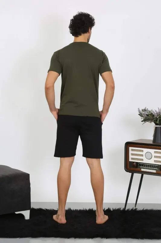 Men's Jersey Khaki 3-Piece Pajama Set 6848 - 8