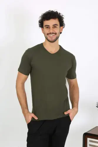 Men's Jersey Khaki 3-Piece Pajama Set 6848 - 1