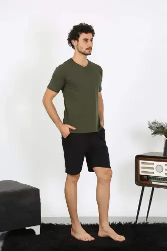 Men's Jersey Khaki 3-Piece Pajama Set 6848 - 7