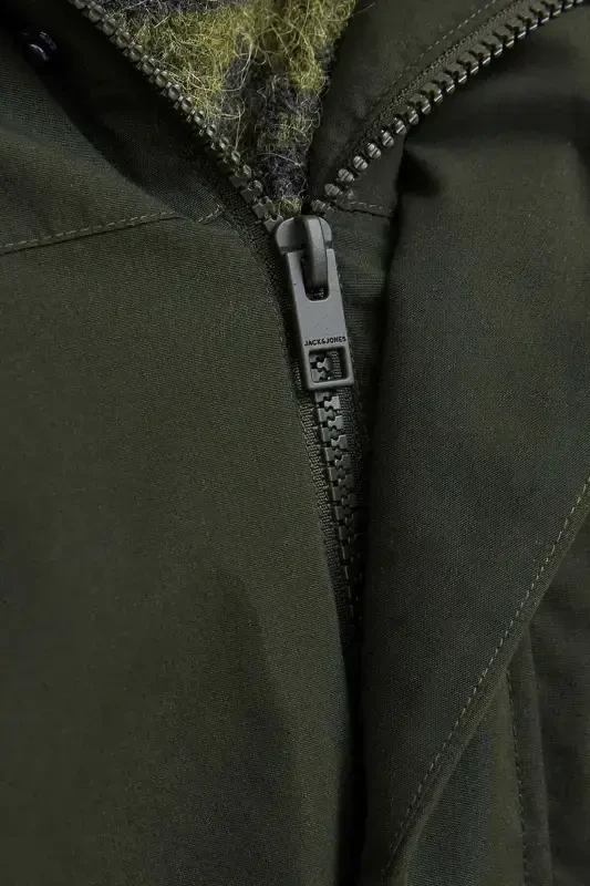 Men's Jjchamp Hooded Long Coat 12236096 Dark Green-Dark Green - 4