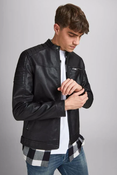 Men's Jjerocky Leather Jacket 12147218 - 4