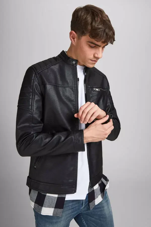 Men's Jjerocky Leather Jacket 12147218 - 4