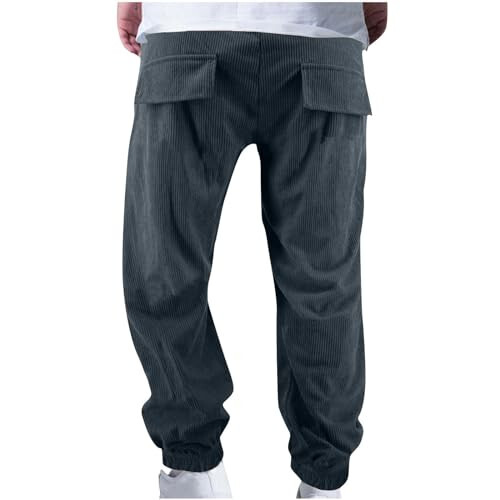 Mens Jogger Pants Corduroy Vintage Gym Pants Men Running Tapered Joggers Slim Fit Drawstring Cinch Bottoms Sweatpants - 6