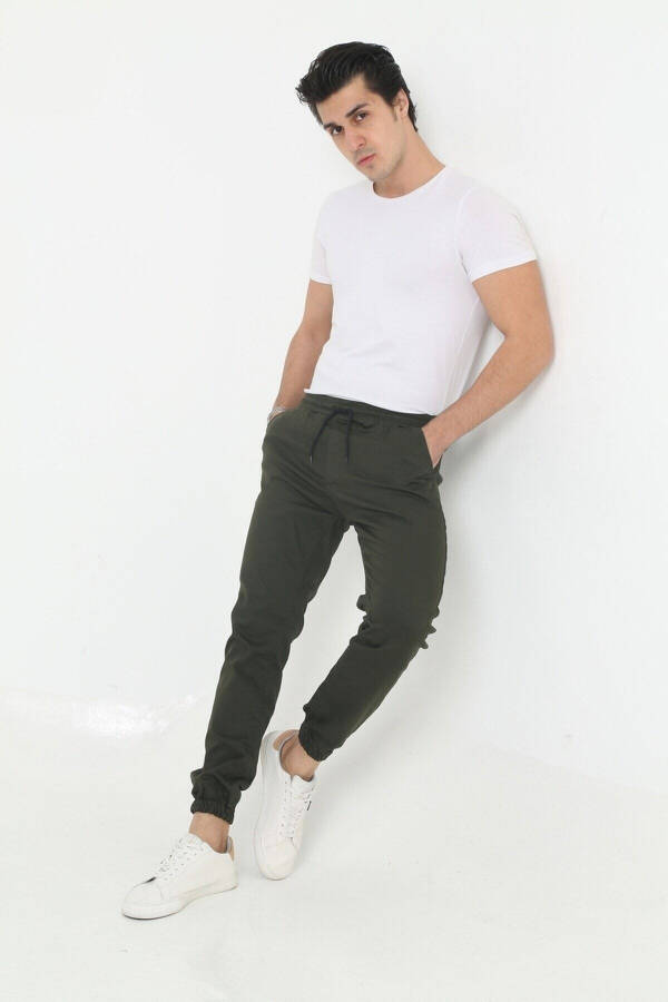 Men's Jogger Pants with Elastic Waistband - 10