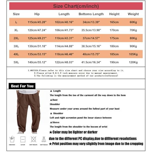 Mens Joggers with Pockets Casual Open Bottom Wide Leg Elastic Waist Sweatpants Thick Works Cargos Track Pants - 3