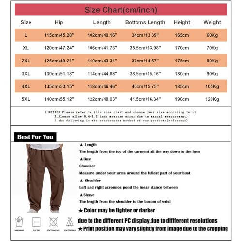 Mens Joggers with Pockets Casual Open Bottom Wide Leg Elastic Waist Sweatpants Thick Works Cargos Track Pants - 3