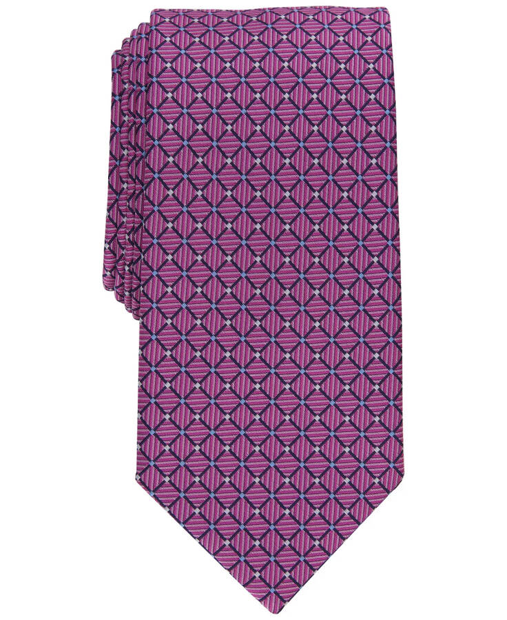 Men's Kaur Classic Geometric Neat Tie, Created for Modazone Rose - 1