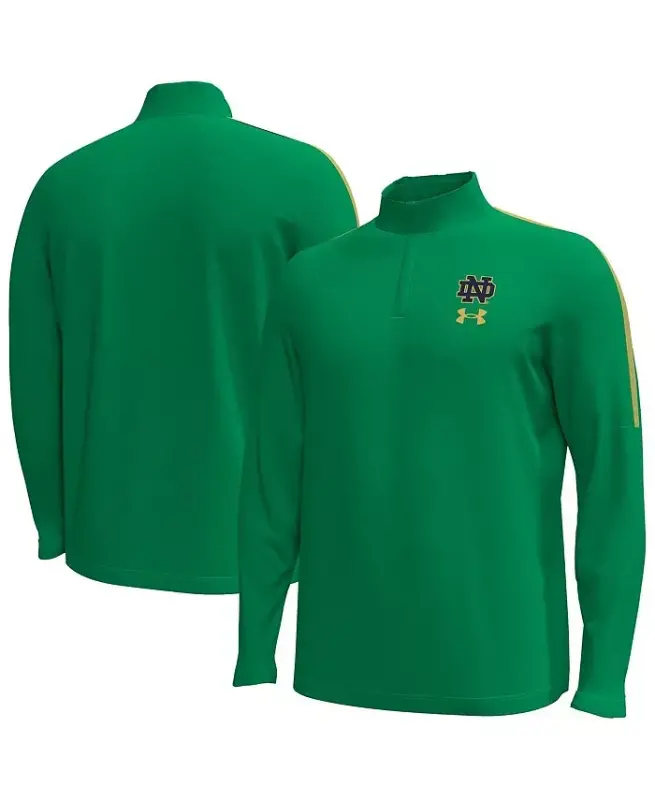 Men's Kelly Green Notre Dame Fighting Irish Playoff Performance Quarter-Zip Jacket - UNDER ARMOUR