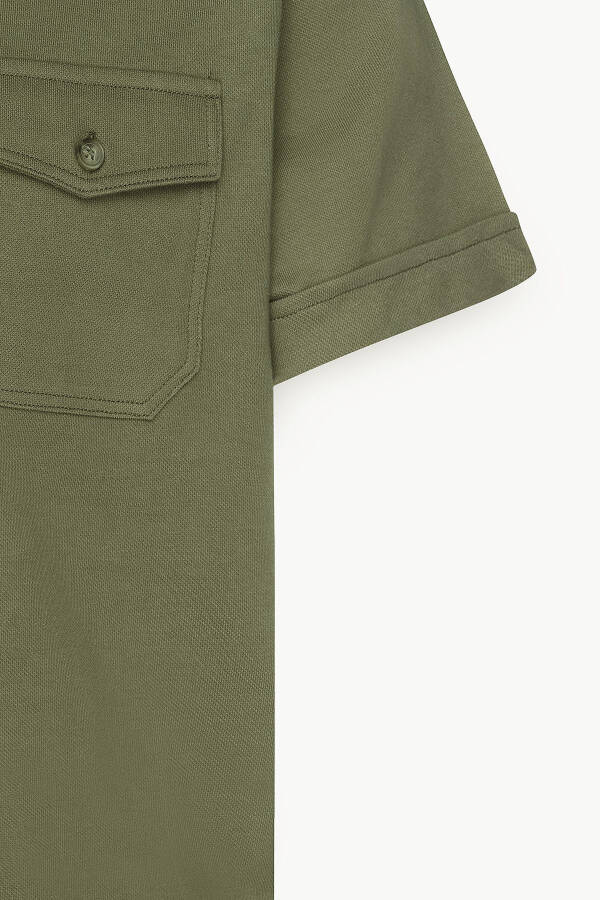 Men's Khaki 100% Cotton Slim Fit Polo Shirt - 8