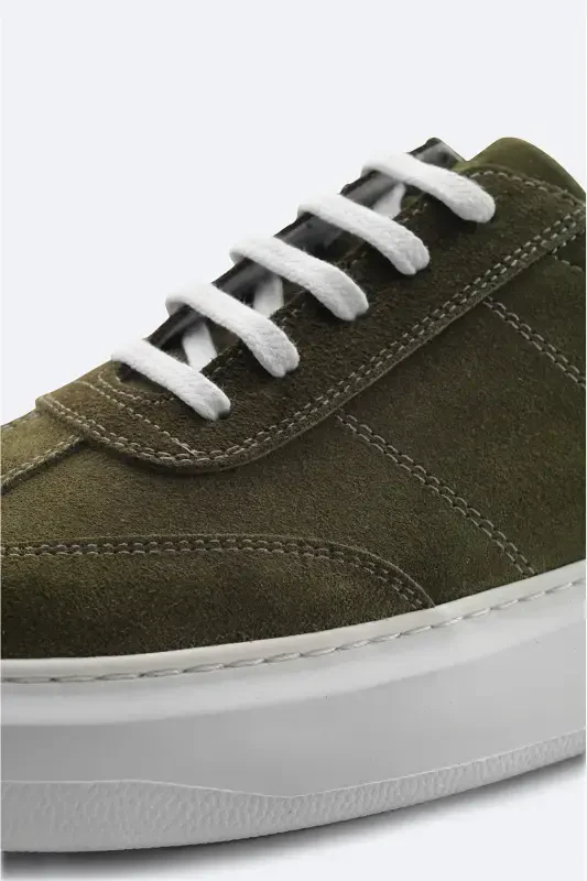 Men's Khaki 100% Suede Leather Flexible Sole Casual Shoe B008002-Khaki - 3