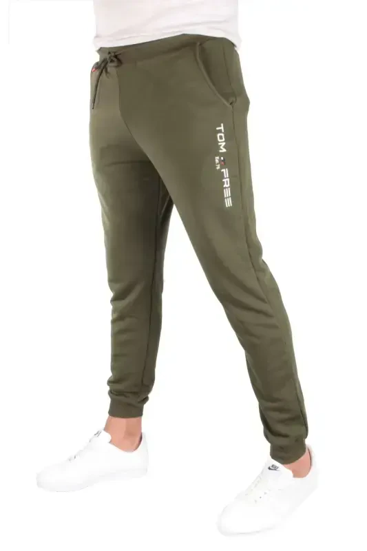 Men's Khaki Color Sweatpants-GREEN - TOM FREE STORE