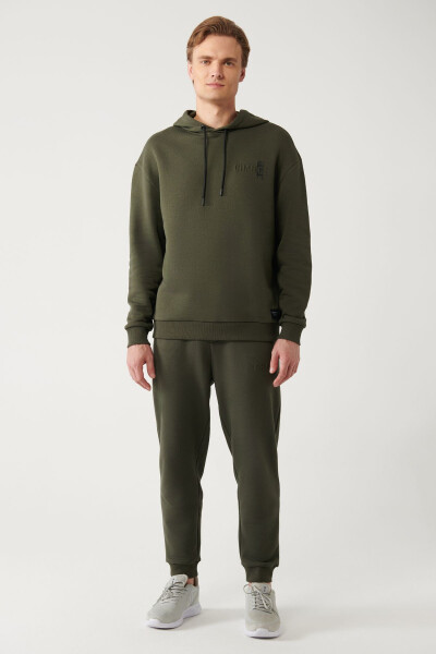 Men's Khaki Hooded Sweatshirt - 6