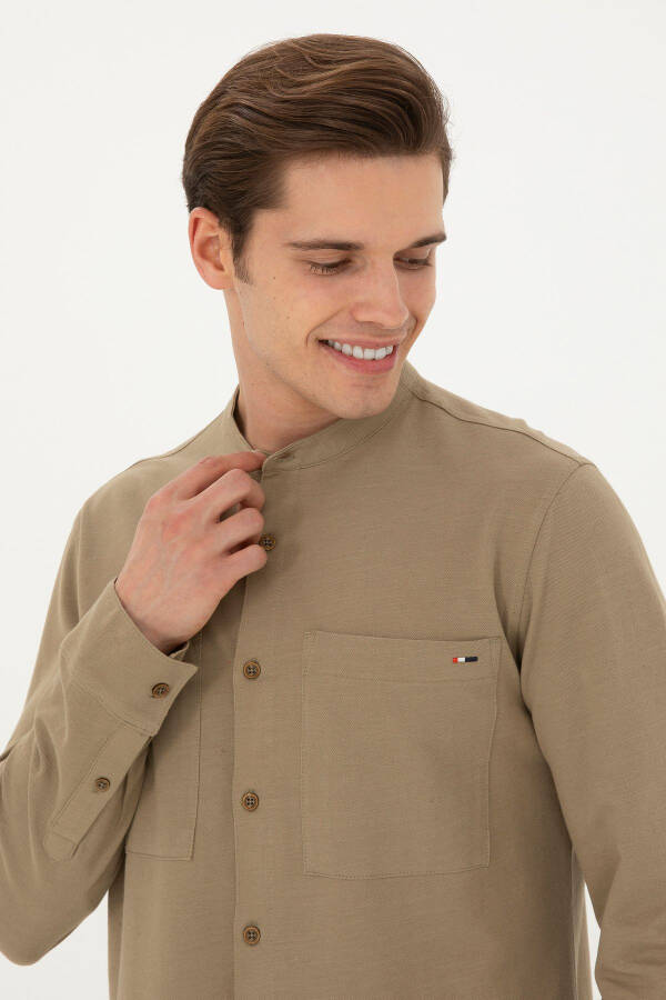 Men's Khaki Knit Cardigan - 2