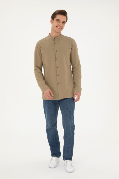 Men's Khaki Knit Cardigan - 4