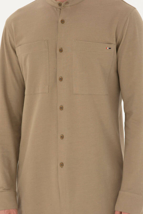 Men's Khaki Knit Cardigan - 6