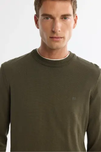 Men's Khaki Knit Sweater - AVVA (1)