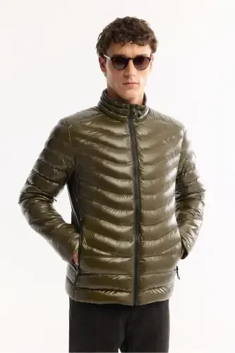 Men's Khaki Puffer Jacket - AVVA (1)