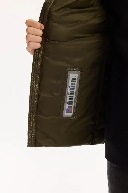 Men's Khaki Puffer Jacket - 5