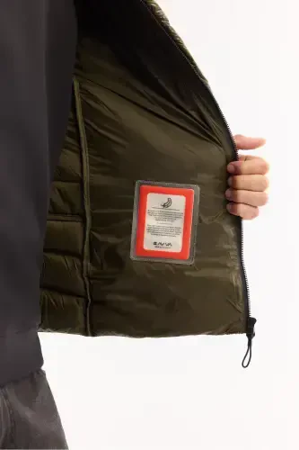 Men's Khaki Puffer Jacket - 6