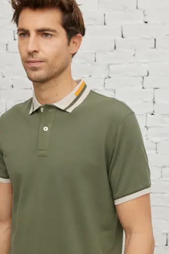 Men's Khaki Slim Fit Narrow Cut 100% Cotton Non-Iron - 9