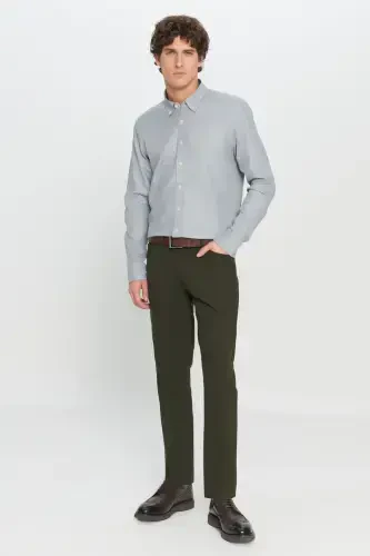 Men's Khaki Slim Fit Skinny 5 Pocket Cotton Canvas Stretch Chino Pants - AC&CO / ALTINYILDIZ CLASSICS (1)