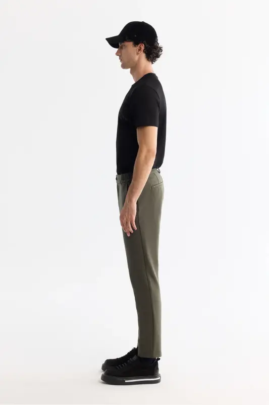 Men's Khaki Slim Fit Wrinkle-Resistant Quick-Drying Waist La - 2