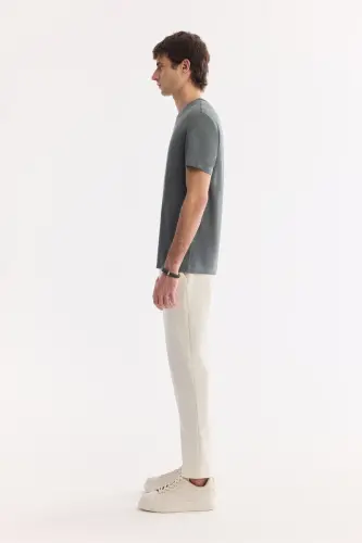 Men's Khaki Soft Touch Crew Neck T-shirt B001031-Khaki - 4