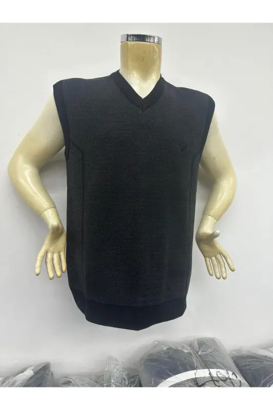 Men's Knitted Sweater - Black - INTERN KAZAK