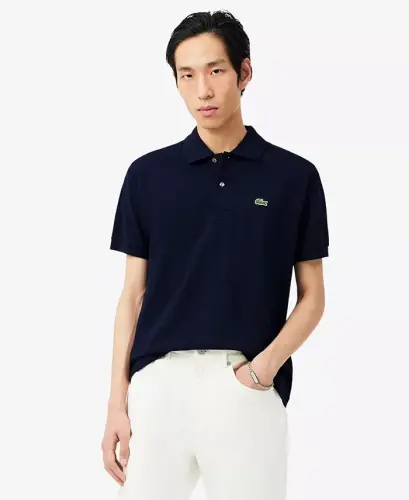 Men's L.12.12 Classic-Fit Short-Sleeve Piqué Polo Shirt-166 - Navy Blue 