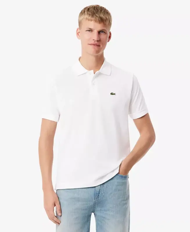 Men's L.12.12 Classic-Fit Short-Sleeve Piqué Polo Shirt-001 - White - 1